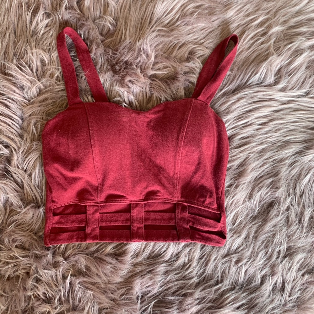 Maroon Crop Top